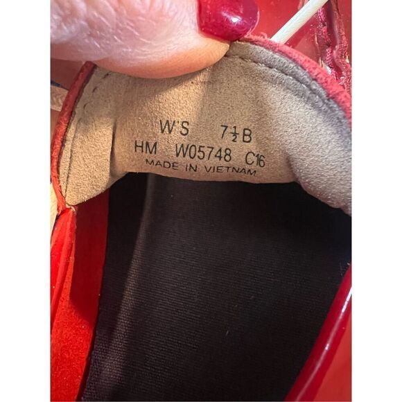 Cole Haan Women's 7.5 Nantucket Slip On Boat Shoes Red Patent Leather Nautical - Picture 8 of 9